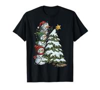 Funny Angry Snowmen Topper Stack Decorating Christmas Tree Camiseta
