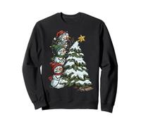 Funny Angry Snowmen Topper Stack Decorating Christmas Tree Sudadera