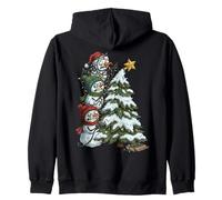Funny Angry Snowmen Topper Stack Decorating Christmas Tree Sudadera con Capucha