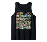 Funny Animal Alphabet A-Z ABCs Learning Letters for Kids Camiseta sin Mangas