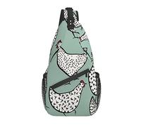 Funny Animal Chicken Rooster Pattern Cross Chest Bag Diagonalmente Sling Mochila Crossbody Bandolera Viajes Senderismo Mochilas para Hombres Mujeres