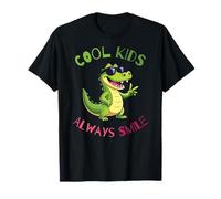 Funny Animal Cool Kids Always Smile, Crocodile Alligator Camiseta