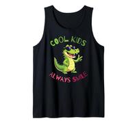 Funny Animal Cool Kids Always Smile, Crocodile Alligator Camiseta sin Mangas