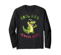 Funny Animal Cool Kids Always Smile, Crocodile Alligator Manga Larga