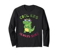 Funny Animal Cool Kids Always Smile, Crocodile Alligator Manga Larga