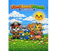 Funny Animal Friends: Coloring Book for Kids Ages 4-7 | 40 Cute Kawaii Animals in Fun Jobs
