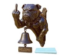 Funny Animal Welcome Doorbell,Retro Bulldog Pug West Highland White Terrier Hanging Bell,Wall-Mounted Resin Decorative Doorbells for Farmhouse Yard Garden (Style n, 13*9.5*27cm/5.1*3.7*10.6in)