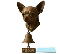 Funny Animal Welcome Doorbell,Retro Bulldog Pug West Highland White Terrier Hanging Bell,Wall-Mounted Resin Decorative Doorbells for Farmhouse Yard Garden (Style d, 13*9.5*27cm/5.1*3.7*10.6in)