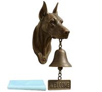 Funny Animal Welcome Doorbell,Retro Bulldog Pug West Highland White Terrier Hanging Bell,Wall-Mounted Resin Decorative Doorbells for Farmhouse Yard Garden (Style e, 13*9.5*27cm/5.1*3.7*10.6in)