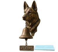 Funny Animal Welcome Doorbell,Retro Bulldog Pug West Highland White Terrier Hanging Bell,Wall-Mounted Resin Decorative Doorbells for Farmhouse Yard Garden (Style f, 13*9.5*27cm/5.1*3.7*10.6in)