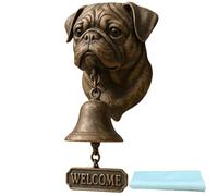 Funny Animal Welcome Doorbell,Retro Bulldog Pug West Highland White Terrier Hanging Bell,Wall-Mounted Resin Decorative Doorbells for Farmhouse Yard Garden (Style h, 13*9.5*27cm/5.1*3.7*10.6in)