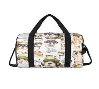 Funny Animals - Bolsa deportiva con compartimento para zapatos, bolsa de fin de semana, viajes, gimnasio, organizador de equipaje para mujeres, hombres, niños y niñas