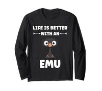 Funny Animals Emus Bird Quote Life is Better with an emu Manga Larga