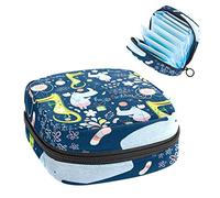 Funny Animals Happy Birthday Hippo Floral Period Pouch portátil, Tampón Bolsa de almacenamiento para servilletas sanitarias, Varios colores, 4.7x6.6x6.6 in/12x17x17 cm