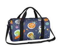 Funny Animals in Space - Bolsa de lona deportiva para fin de semana, bolsa de viaje, gimnasio, equipaje de lona para niños, niñas, niños, mujeres y hombres