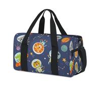 Funny Animals in Space - Bolsa de lona deportiva para fin de semana, bolsa de viaje informal, para viajes, gimnasio, para niños, niñas, niños, mujeres y hombres