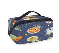 Funny Animals in Space - Bolsas de maquillaje de viaje para mujeres, hombres, niñas, niños, bolsa de lavado, bolsa de aseo portátil, organizador de artículos de tocador cosméticos