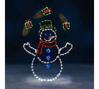 Funny Animated Snowball Fight Snowman Light String Frame String Lights Frame Fun String Lights for Xmas Garden Patio Party Decor Indoor