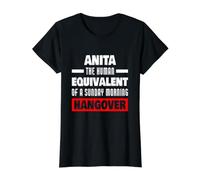 Funny Anita Diciendo Resaca Humana Nombre Anita Camiseta gráfica económica, Mujer, Negro, L
