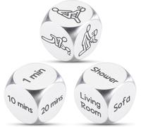 Funny Anniversary Steel Gifts Dice Position Dice Game for Adults Gifts for Couples Bridal Shower Gift for Him Her Men Decision Dices Adult Party Gifts Iron Gift for Husband Wife Boyfriend (3PCS)