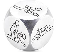 Funny Anniversary Steel Gifts Dice Position Dice Game for Adults Gifts for Couples Bridal Shower Gift for Him Her Men Decision Dices Adult Party Gifts Iron Gift for Husband Wife Boyfriend (1PC)