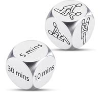 Funny Anniversary Steel Gifts Dice Position Dice Game for Adults Gifts for Couples Bridal Shower Gift for Him Her Men Decision Dices Adult Party Gifts Iron Gift for Husband Wife Boyfriend (2PCS)