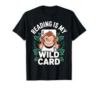 Funny Ape reading Is My Wildcard lover Book Reader Kid Camiseta