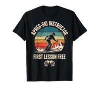 Funny Après-Ski Instructor First Lesson Free Vintage Skiing Camiseta