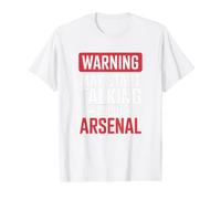 Funny Arsenal Warning Puede Comenzar a Hablar sobre el Arsenal Camiseta gráfica económica, Hombre, Blanco, S