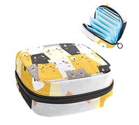 Funny Art Animal Period Pouch portátil, bolsa de almacenamiento de tampones para servilletas sanitarias, Varios colores, 4.7x6.6x6.6 in/12x17x17 cm