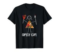 Funny Artsy Girl, Mujeres Artistas Camiseta gráfica económica