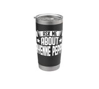 Funny Ask Me About Cayenne Pepper - Spicy Food Lover Vaso térmico de acero inoxidable de doble pared