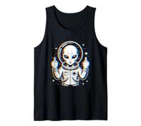 Funny Astronaut Alien Flipping Middle Finger Camiseta sin Mangas