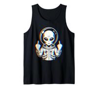 Funny Astronaut Alien Flipping Middle Finger Camiseta sin Mangas