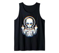 Funny Astronaut Alien Flipping Middle Finger Camiseta sin Mangas