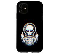Funny Astronaut Alien Flipping Middle Finger Carcasa para iPhone 11