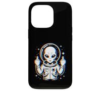 Funny Astronaut Alien Flipping Middle Finger Carcasa para iPhone 13 Pro