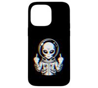 Funny Astronaut Alien Flipping Middle Finger Carcasa para iPhone 14 Pro MAX