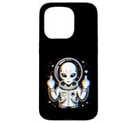 Funny Astronaut Alien Flipping Middle Finger Carcasa para iPhone 15 Pro