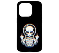 Funny Astronaut Alien Flipping Middle Finger Carcasa para iPhone 15 Pro