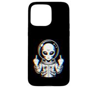 Funny Astronaut Alien Flipping Middle Finger Carcasa para iPhone 15 Pro MAX