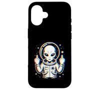 Funny Astronaut Alien Flipping Middle Finger Carcasa para iPhone 16