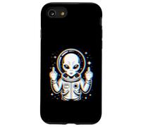 Funny Astronaut Alien Flipping Middle Finger Carcasa para iPhone SE (2020) / 7/8