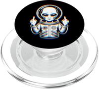 Funny Astronaut Alien Flipping Middle Finger PopSockets PopGrip para MagSafe