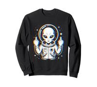 Funny Astronaut Alien Flipping Middle Finger Sudadera