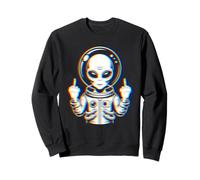 Funny Astronaut Alien Flipping Middle Finger Sudadera