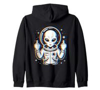 Funny Astronaut Alien Flipping Middle Finger Sudadera con Capucha