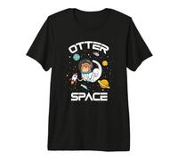 Funny Astronaut Kids Boys Girls Kawaii Lover Otter Space Camiseta Premium