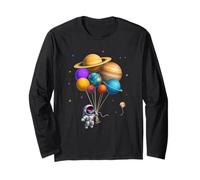 Funny Astronaut Planets Gift Astronomy Solar Sysyem Balloons Manga Larga
