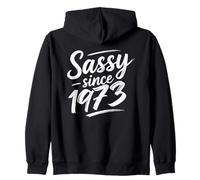 Funny Attitude Sassy Since 1973 Retro Mama Wife Sass Queen Sudadera con Capucha